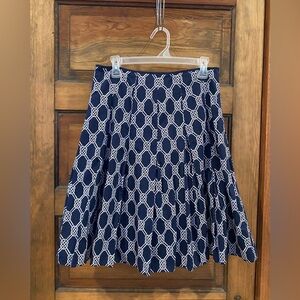 Jones New York Navy and Cream A-Line Skirt